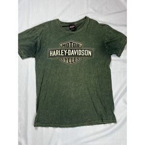 Harley Davidson San Jacinto Pasadena Texas Green t shirt size Large Unisex?